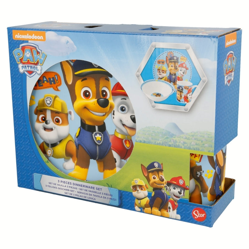 SET MERIENDA CERAMICA (PLATO, CUENCO, TAZA) EN CAJA DE REGALO 3 PCS PAW PATROL - Imagen 1