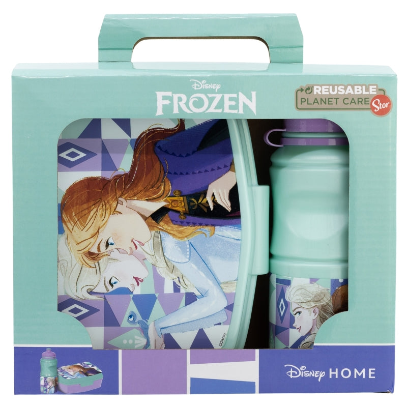 SET VUELTA AL COLE EN CAJA REGALO (BOTELLA SPORT EASY HOLD 380 ML Y SANDWICHERA RECTANGULAR) FROZEN ICE MAGIC - Imagen 1