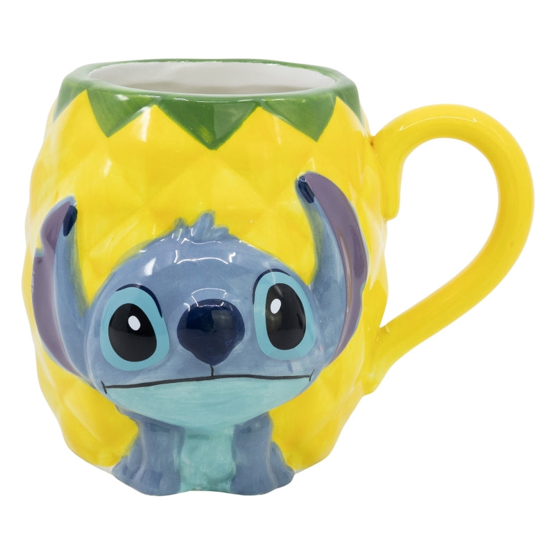 TAZA CERAMICA 3D EN CAJA DE REGALO STITCH PINEAPPLE - Imagen 1