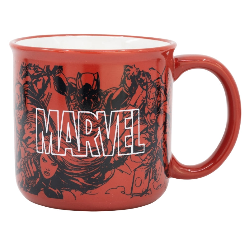 TAZA CERAMICA DESAYUNO 400 ML EN CAJA REGALO MARVEL PATTERN - Imagen 1