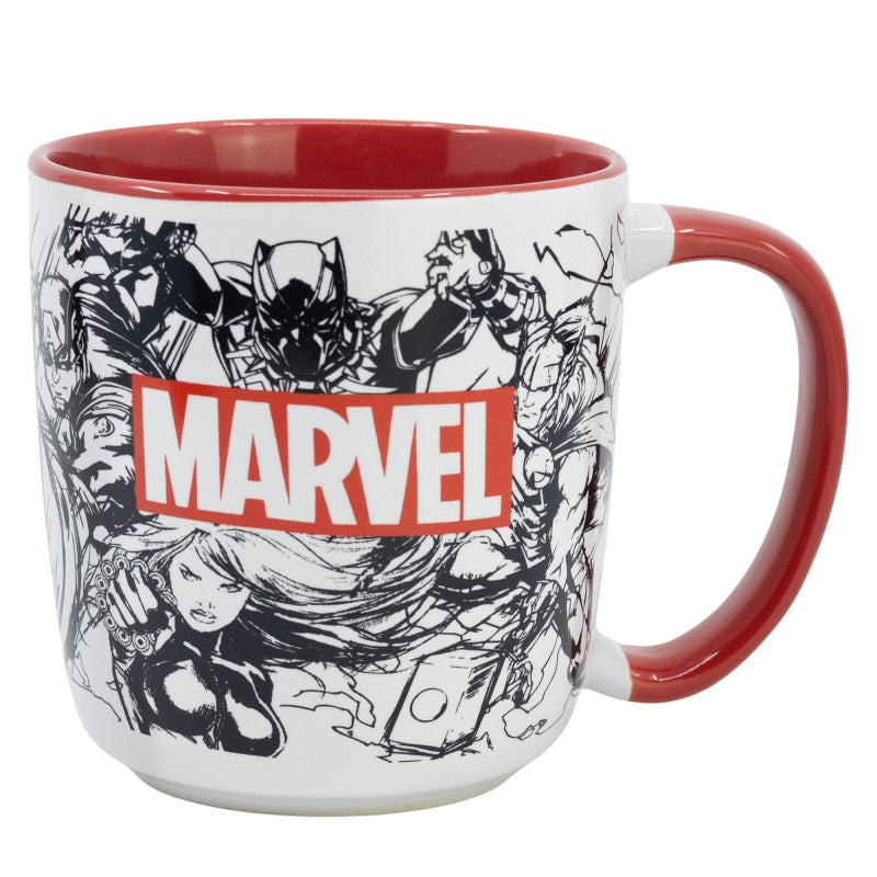 TAZA CERAMICA ELITE 380 ML EN CAJA REGALO MARVEL PATTERN - Imagen 1