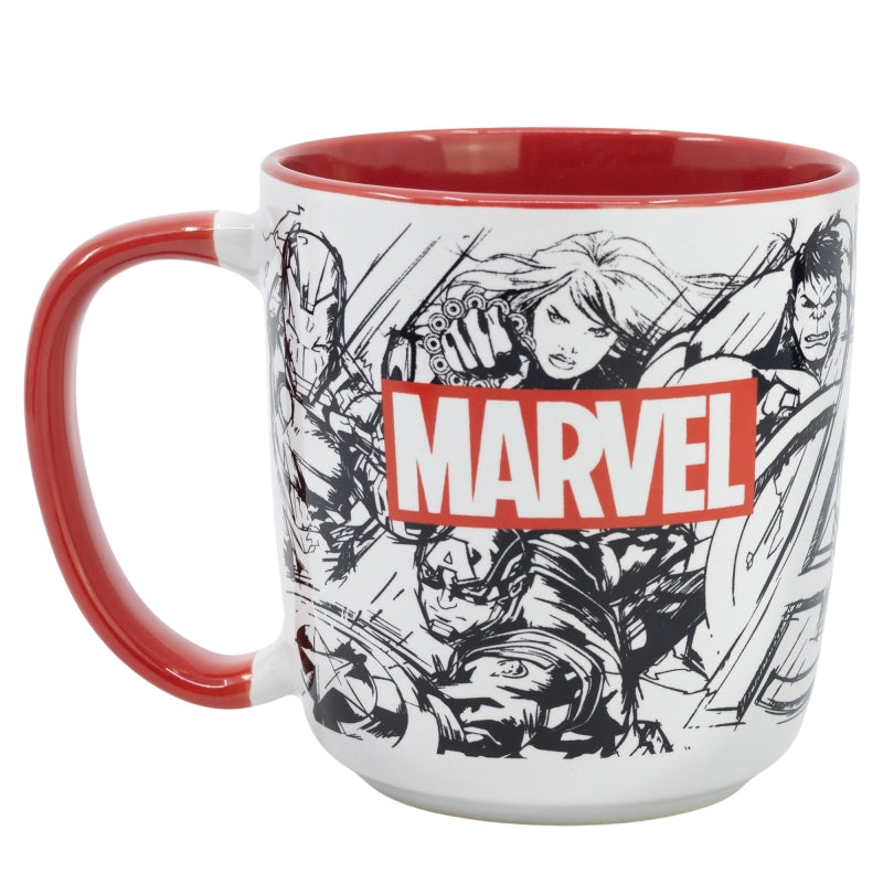 TAZA CERAMICA ELITE 380 ML EN CAJA REGALO MARVEL PATTERN - Imagen 1