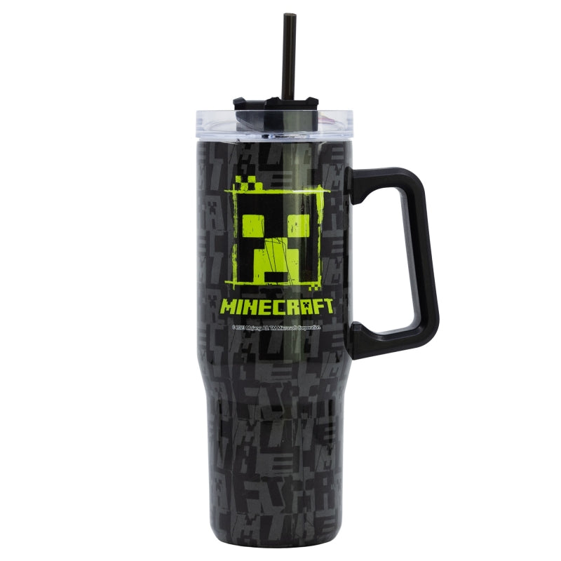 TAZA TERMO XL ACERO INOXIDABLE 940 ML MINECRAFT SQUARED PATTERN - Imagen 1