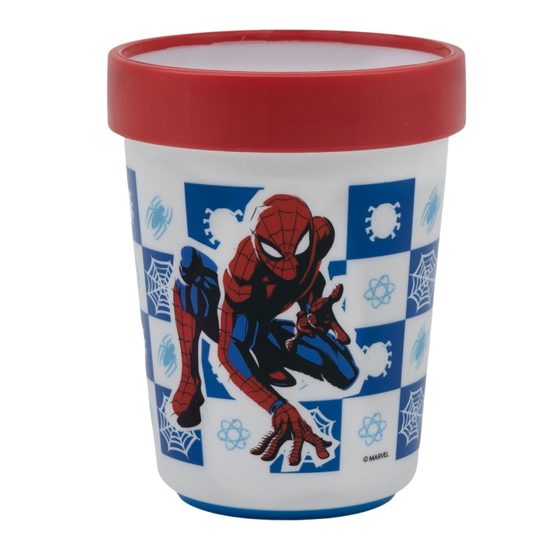 VASO ANTIDESLIZANTE PREMIUM BICOLOR 260 ML SPIDERMAN ARACHNID GRID - Imagen 1