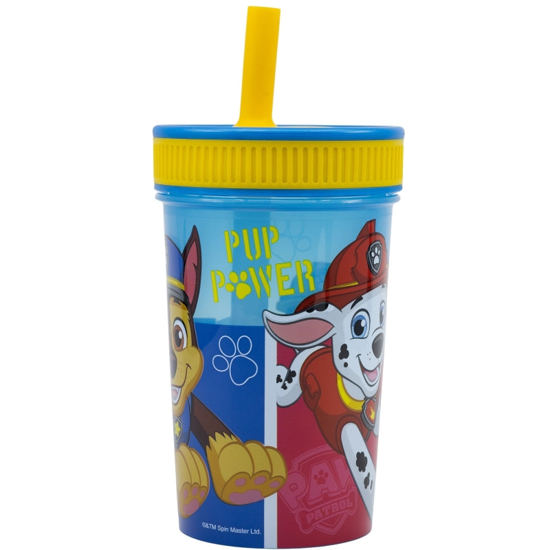 VASO CON PAJITA DE SILICONA 465 ML PAW PATROL PUP POWER - Imagen 2