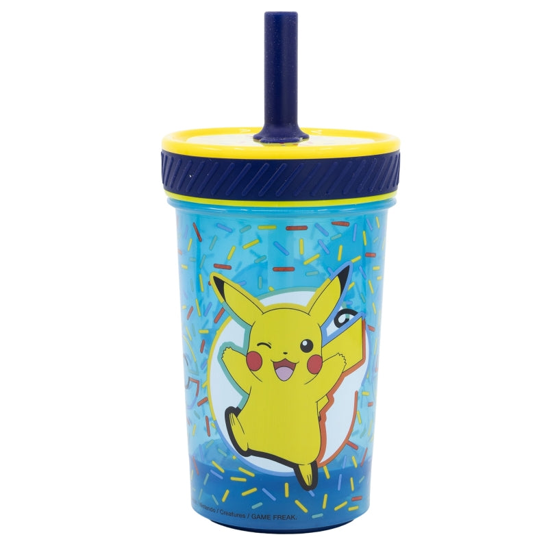 VASO PP ANTIVUELCO CON PAJITA DE SILICONA 370 ML POKEMON DOODLE GRIP - Imagen 2