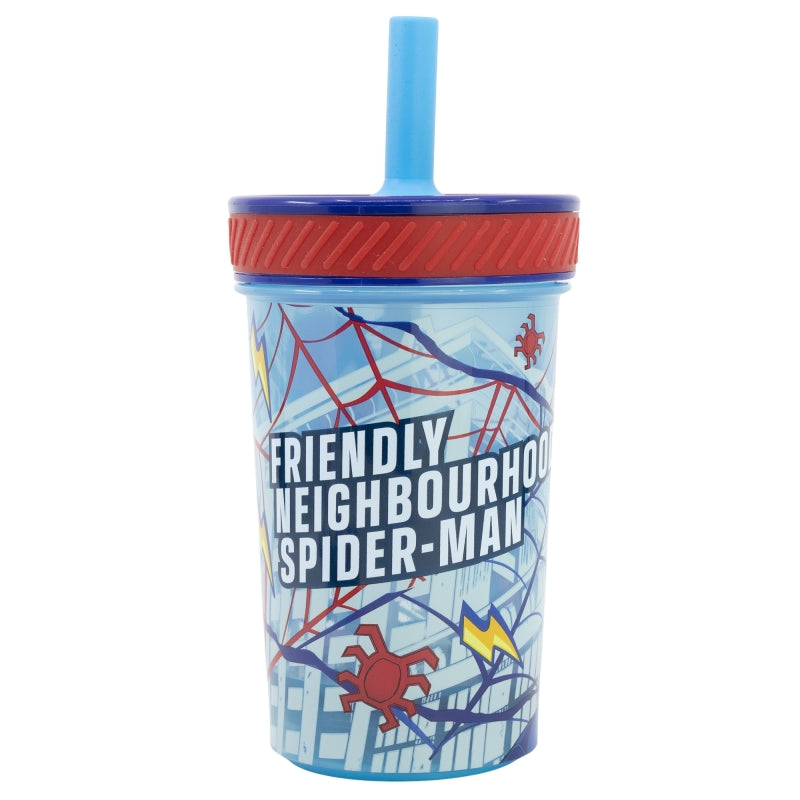 VASO PP ANTIVUELCO CON PAJITA DE SILICONA 370 ML SPIDERMAN DIMENSION - Imagen 2