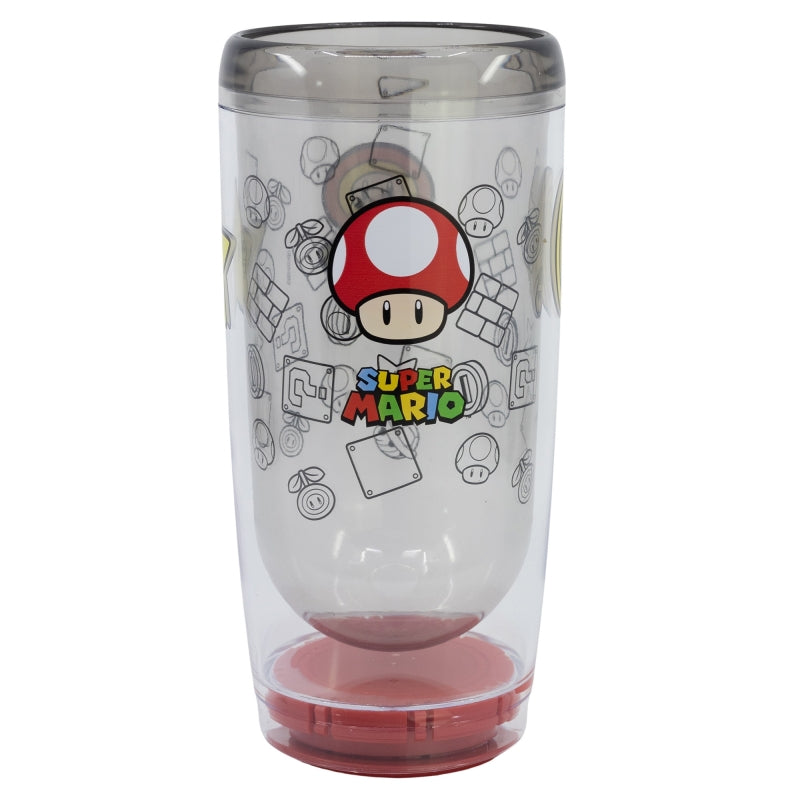 VASO PS DOBLE PARED ANTIVUELCO 625 ML SUPER MARIO POWER - Imagen 1