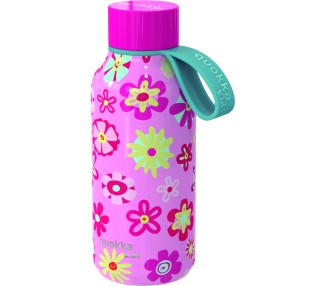 Quokka  Kids botella termo solid  con colgador Flowers 330 ML