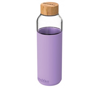 Quokka botella cristal redonda con funda de silicona Lilac 660 ml