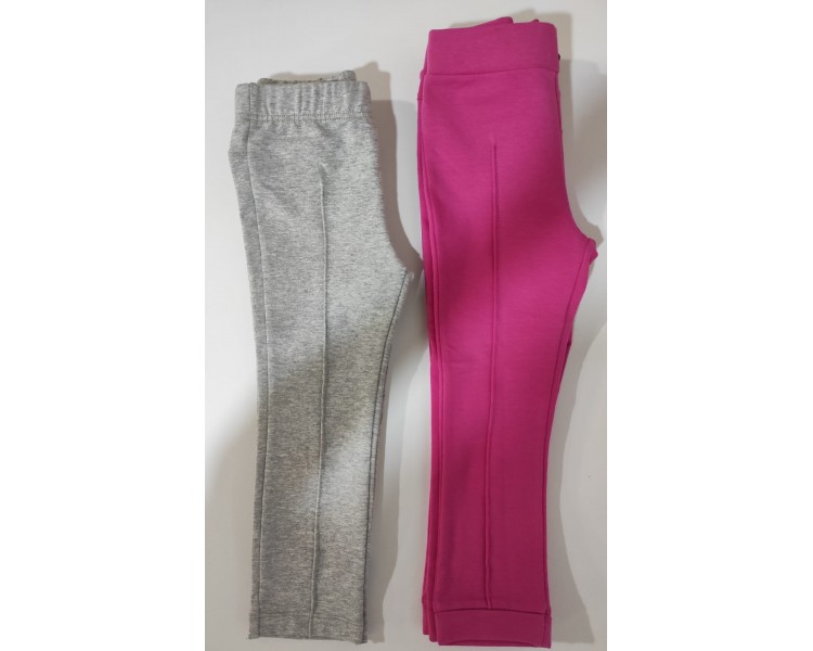 Pack  6 leggins color rosa y gris T 12 meses a 6 años