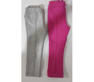 Pack  6 leggins color rosa y gris T 12 meses a 6 años