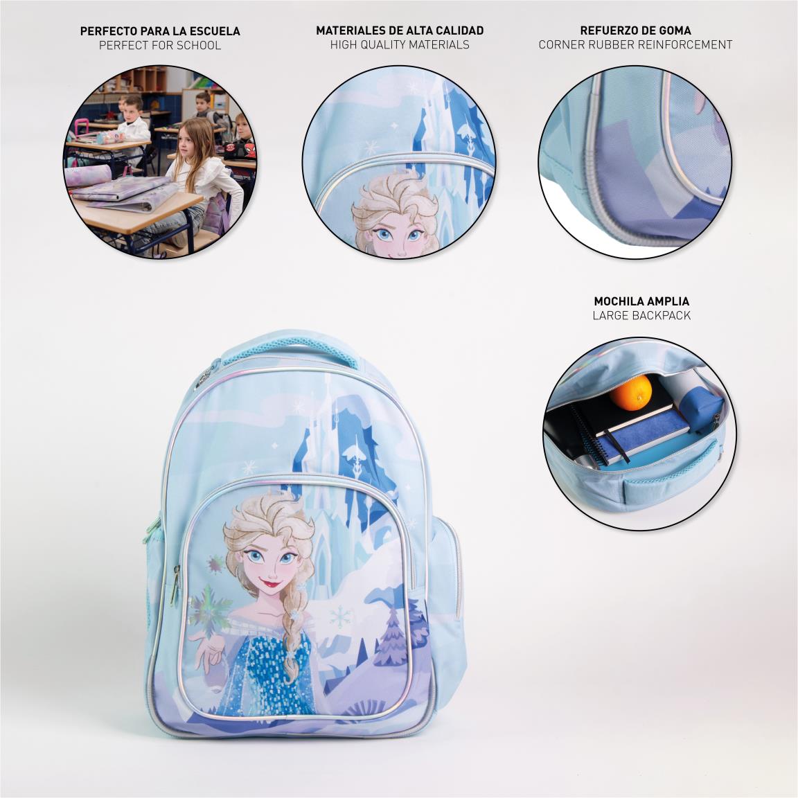 MOCHILA ESCOLAR MEDIANA 42 CM FROZEN - Imagen 3