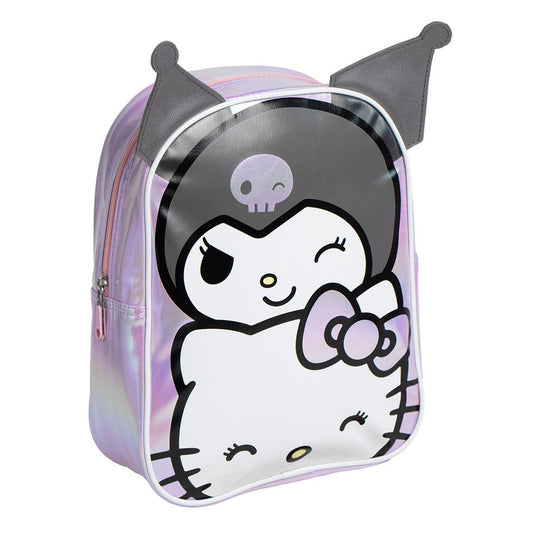 MOCHILA INFANTIL PERSONAJE APLICACIONES HELLO KITTY KUROMI - Imagen 1