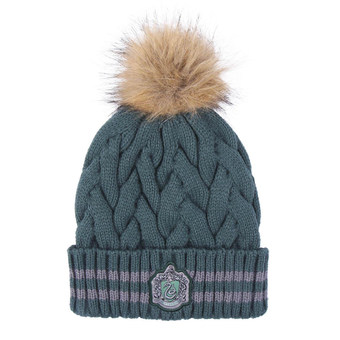 GORRO TRICOT POMPOM HARRY POTTER SLYTHERIN - Imagen 1