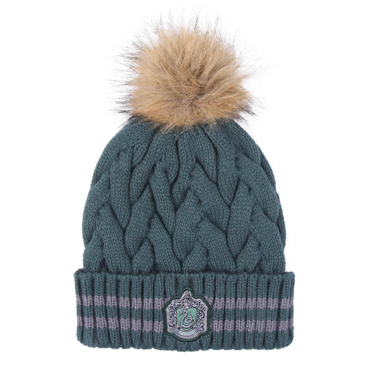 GORRO TRICOT POMPOM HARRY POTTER SLYTHERIN - Imagen 1