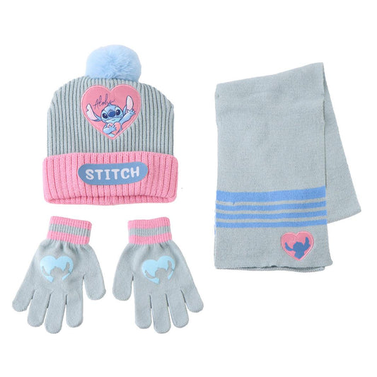 CONJUNTO 3 PIEZAS BUFANDA STITCH - Imagen 1