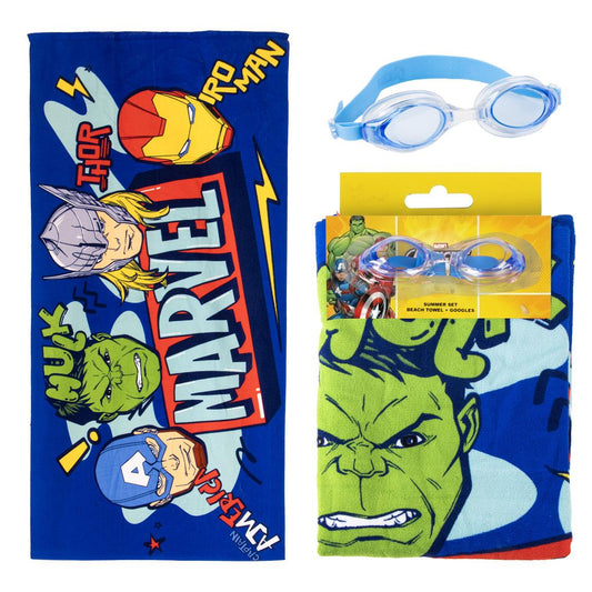TOALLA SET GAFAS NATACION AVENGERS