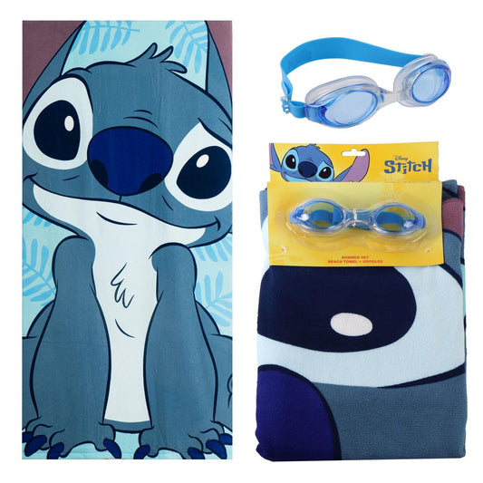 TOALLA SET GAFAS NATACION STITCH