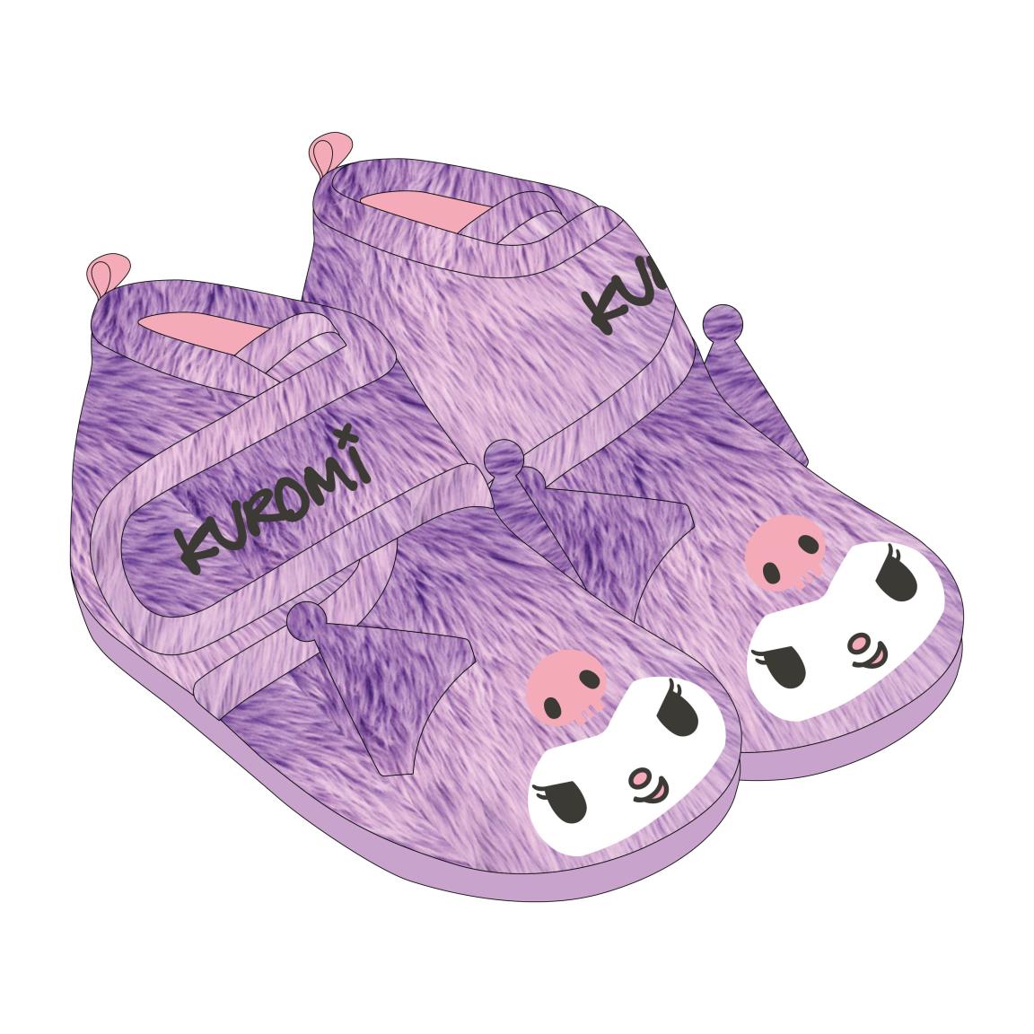 ZAPATILLAS DE CASA MEDIA BOTA APLICACIONES HELLO KITTY KUROMI