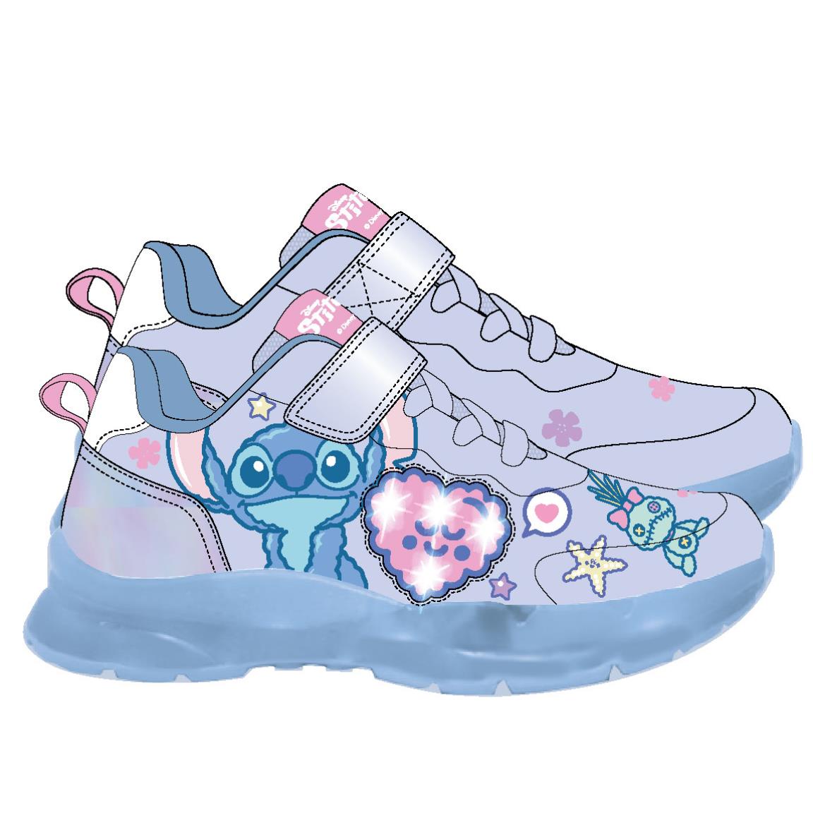 DEPORTIVA SUELA TPR CON LUCES TRANSPARENTE STITCH