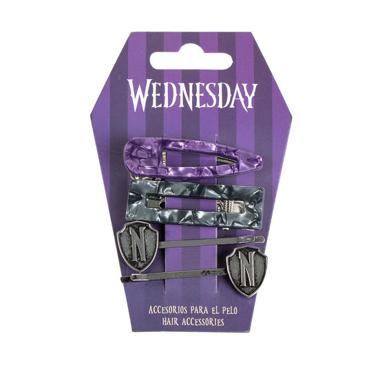 ACCESORIOS PELO CLIPS 4 PIEZAS WEDNESDAY - Imagen 1