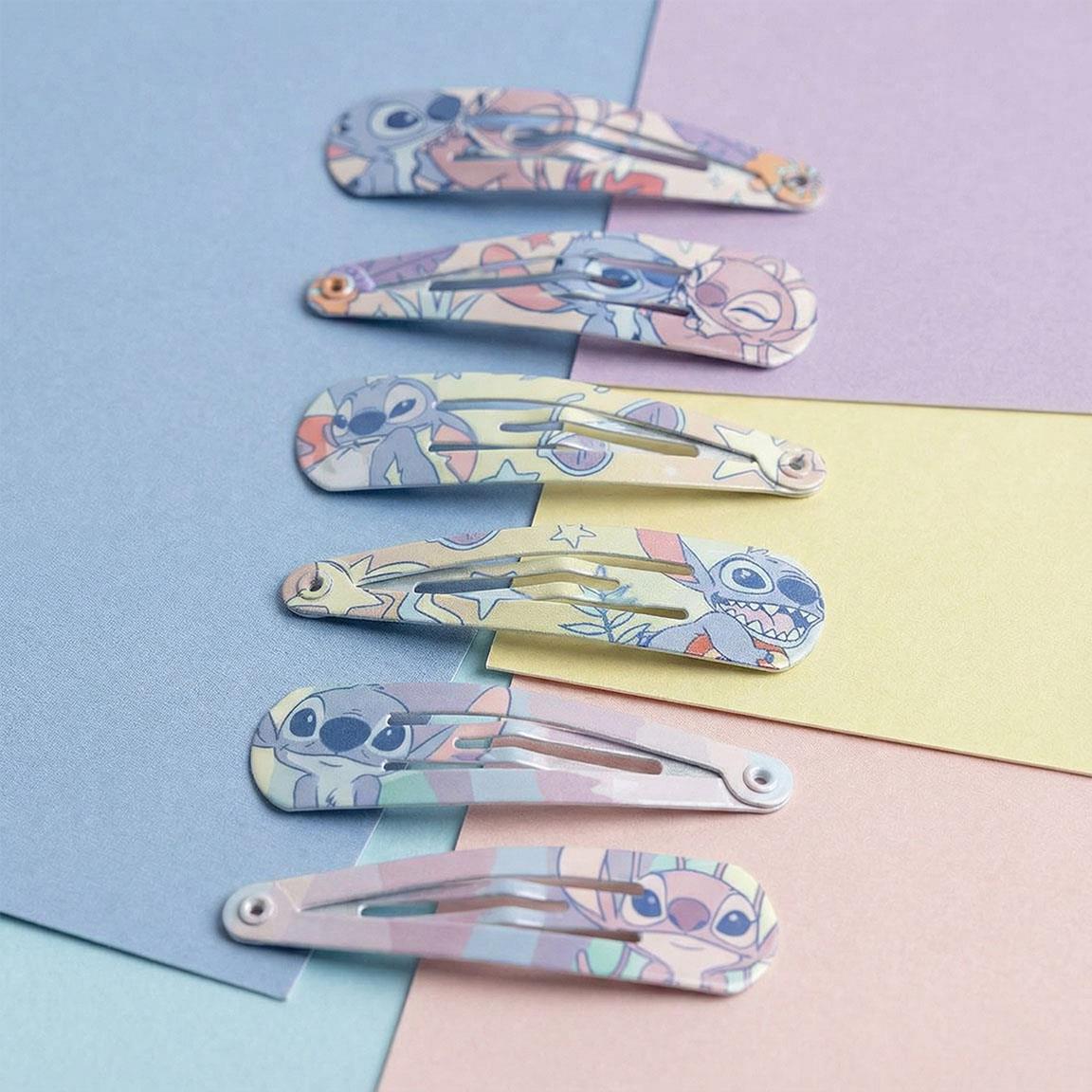 ACCESORIOS PELO CLIPS 6 PIEZAS STITCH