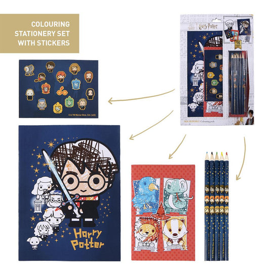 SET PAPELERÍA COLOREABLE HARRY POTTER - Imagen 1