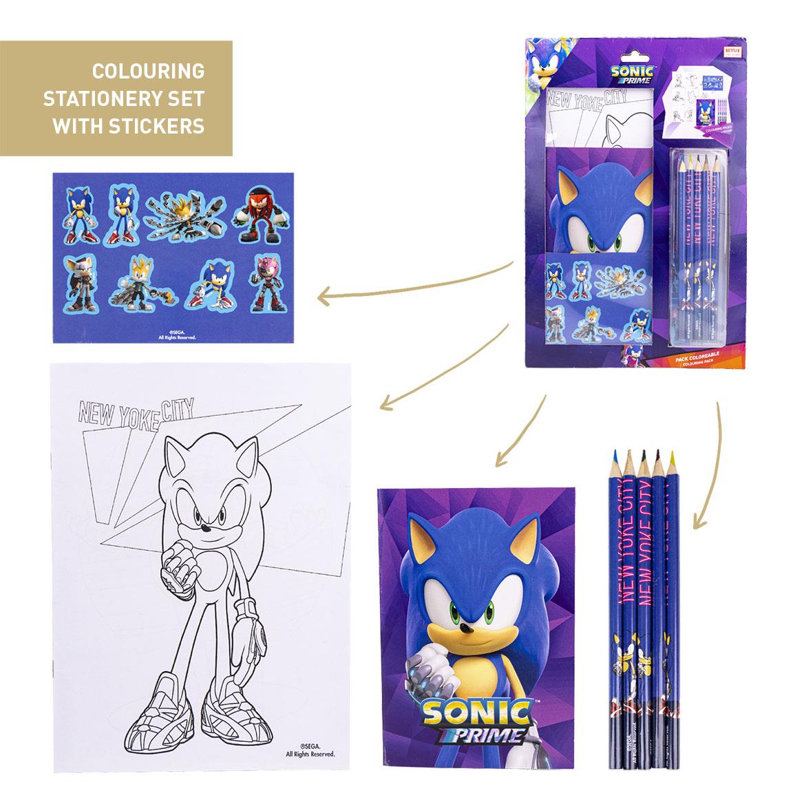 SET DE PAPELERÍA COLOREABLE SONIC PRIME - Imagen 1