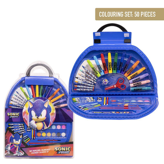 SET PAPELERÍA COLOREABLE 50 PIEZAS SONIC PRIME - Imagen 1