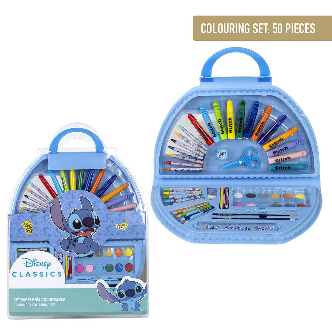 SET PAPELERÍA COLOREABLE 50 PIEZAS STITCH - Imagen 1