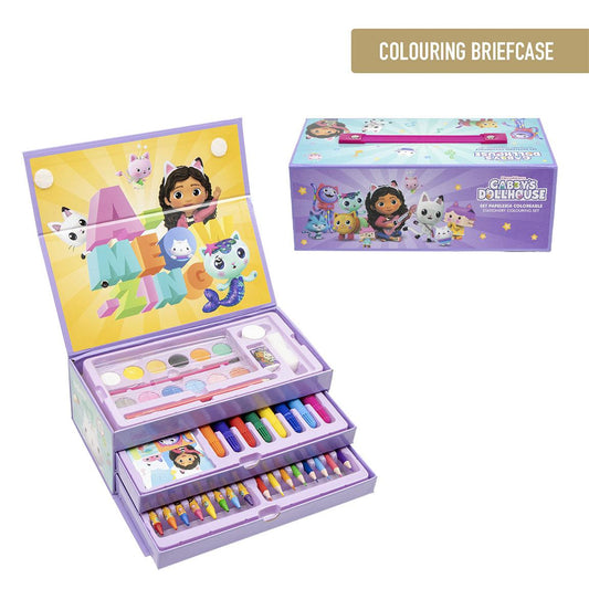 SET PAPELERÍA COLOREABLE MALETÍN GABBY´S DOLLHOUSE - Imagen 1