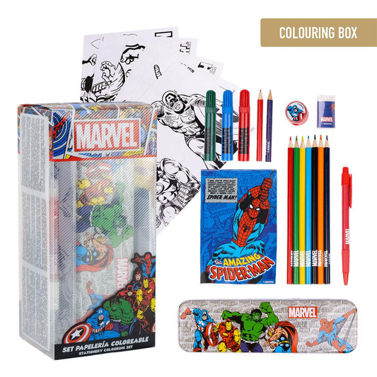 SET PAPELERÍA COLOREABLE MARVEL - Imagen 1