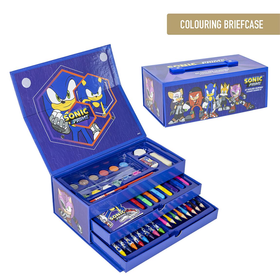SET PAPELERÍA COLOREABLE MALETÍN SONIC PRIME - Imagen 1