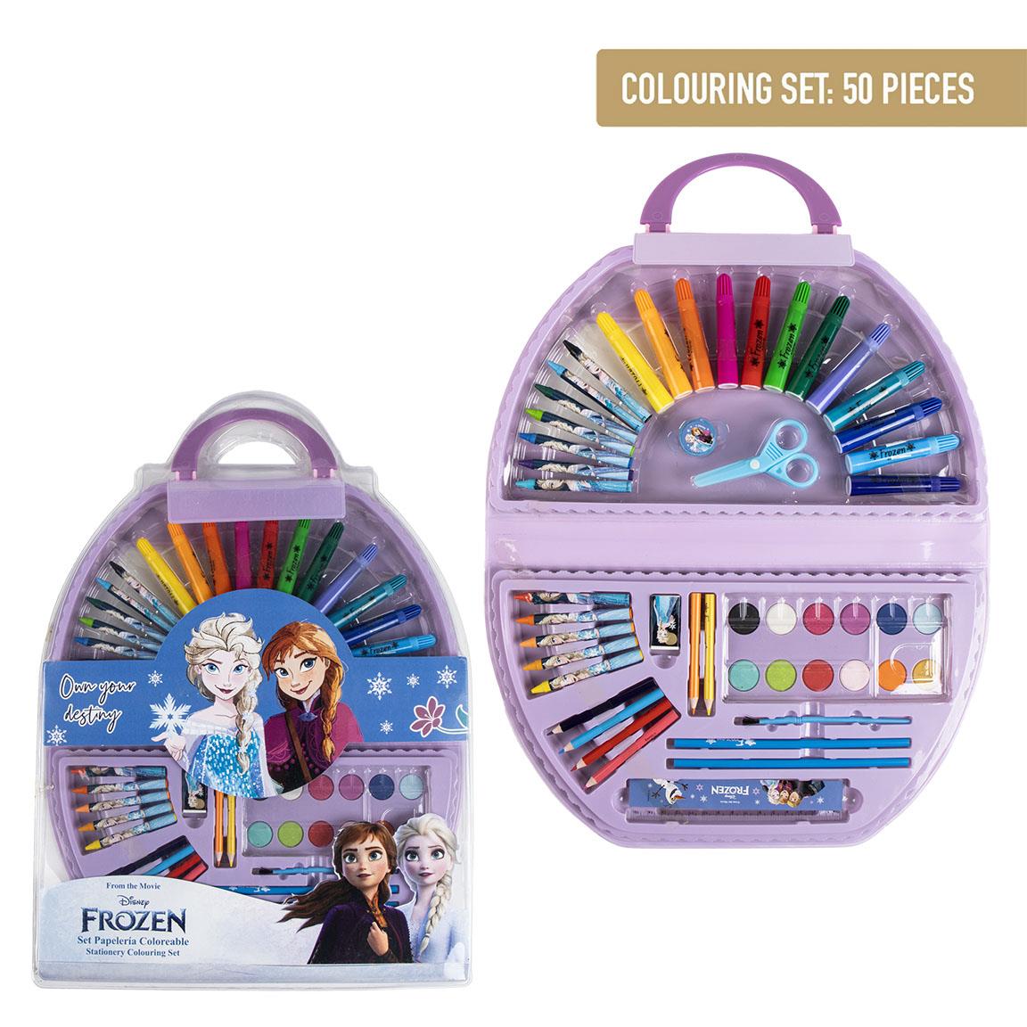 SET PAPELERÍA COLOREABLE 50 PIEZAS FROZEN - Imagen 1