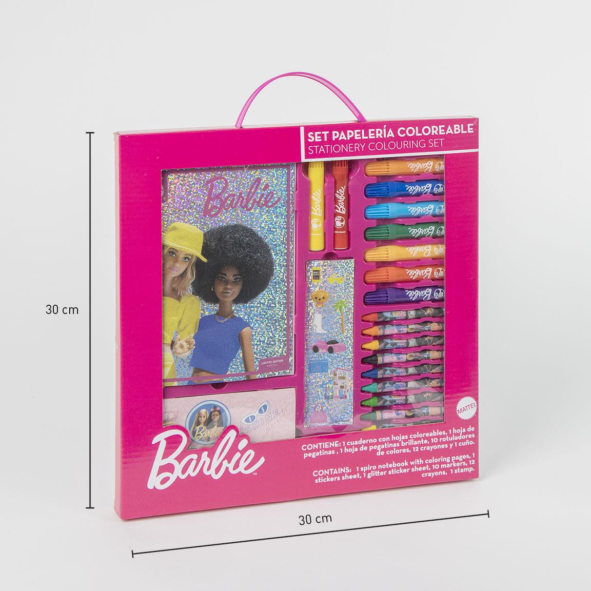 SET PAPELERÍA COLOREABLE DISPLAY BARBIE - Imagen 2