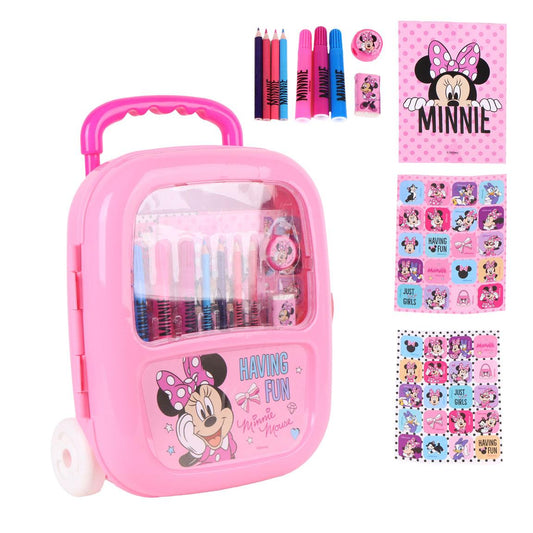 SET PAPELERÍA COLOREABLE TROLLEY MINNIE - Imagen 1