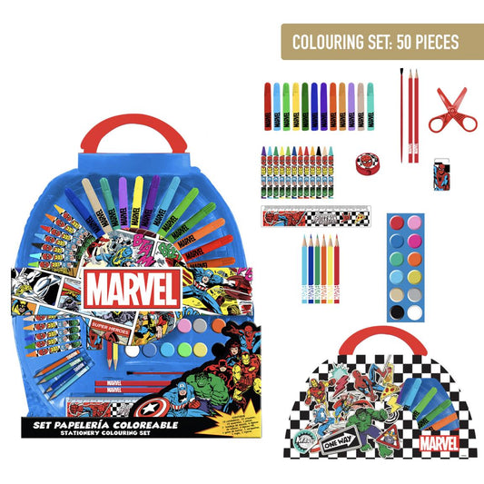 SET PAPELERÍA COLOREABLE 50 PIEZAS AVENGERS - Imagen 1
