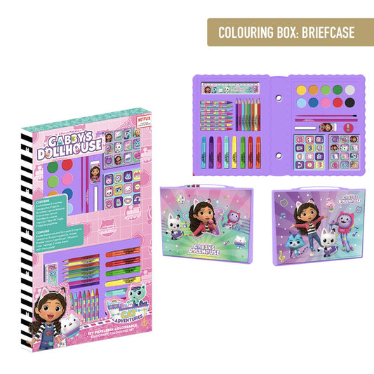 SET PAPELERÍA COLOREABLE CAJA GABBY´S DOLLHOUSE - Imagen 1