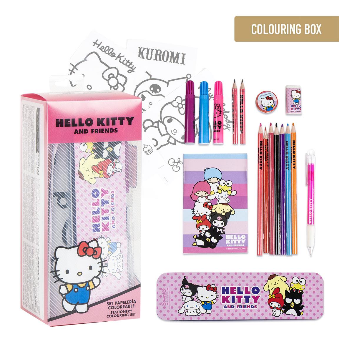 SET PAPELERÍA COLOREABLE HELLO KITTY - Imagen 1