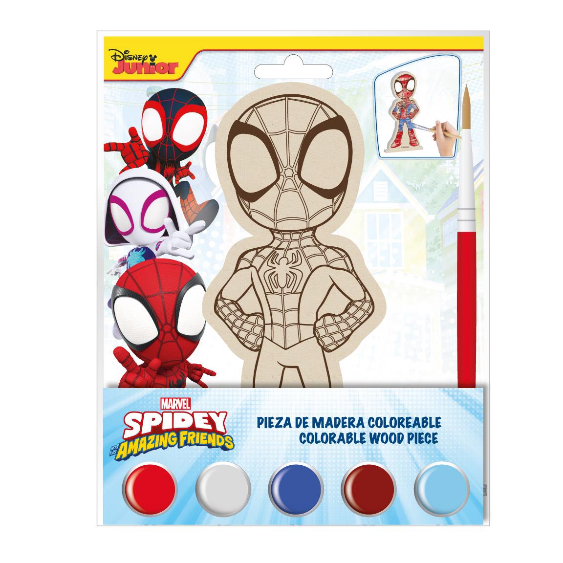 FIGURAS COLOREABLES MADERA SPIDEY - Imagen 1