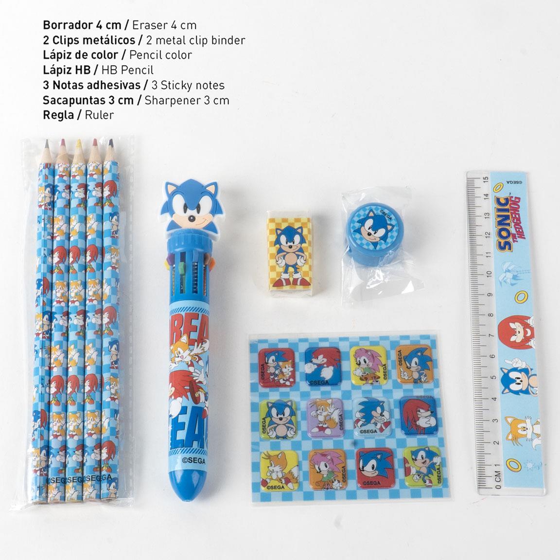 SET PAPELERIA ESCOLAR EVA SONIC