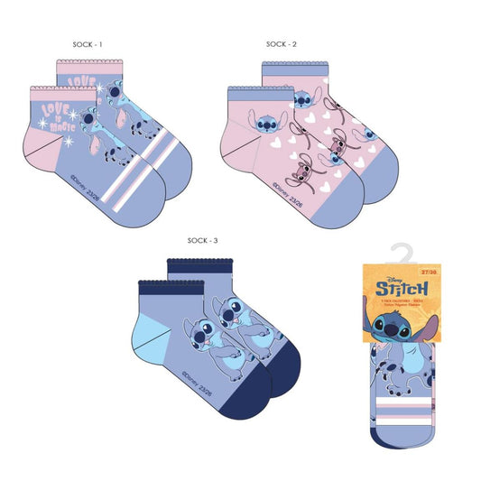 PACK CALCETINES 3 PIEZAS STITCH - Imagen 1