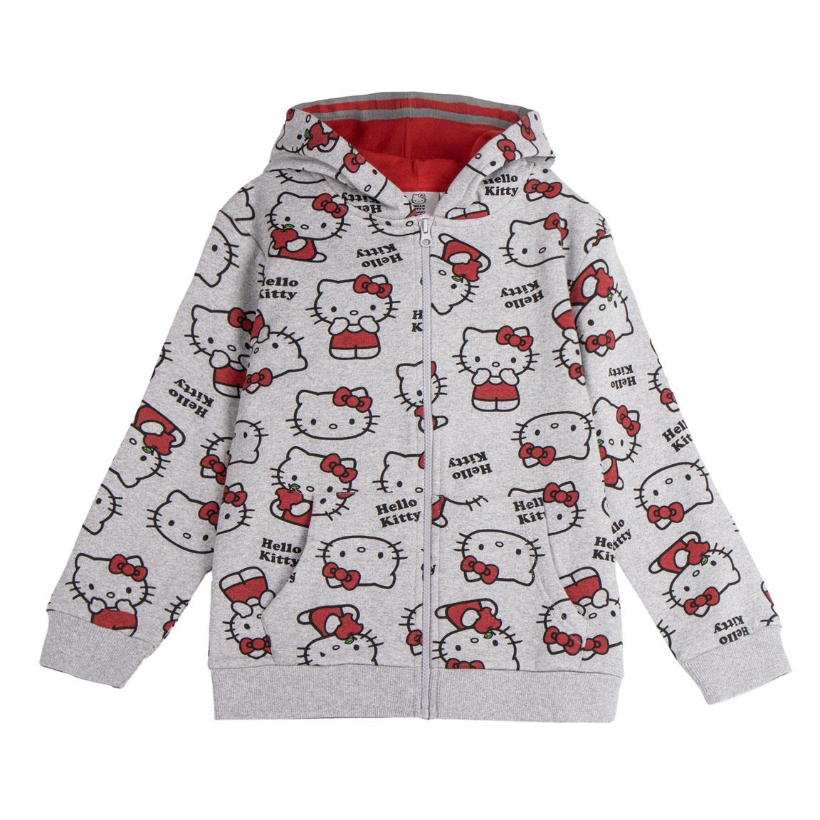 SUDADERA CON CAPUCHA COTTON BRUSHED CREMALLERA HELLO KITTY - Imagen 1