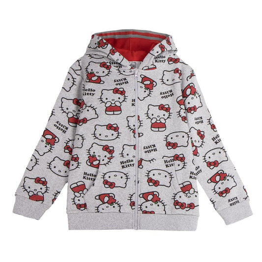 SUDADERA CON CAPUCHA COTTON BRUSHED CREMALLERA HELLO KITTY - Imagen 1