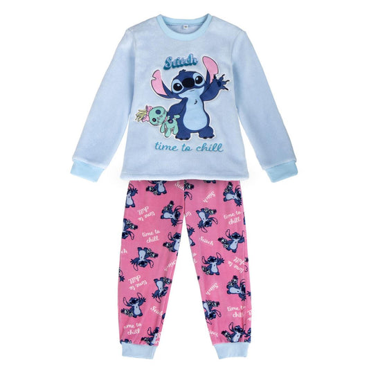 PIJAMA LARGO CORAL FLEECE APLICACIONES STITCH - Imagen 1