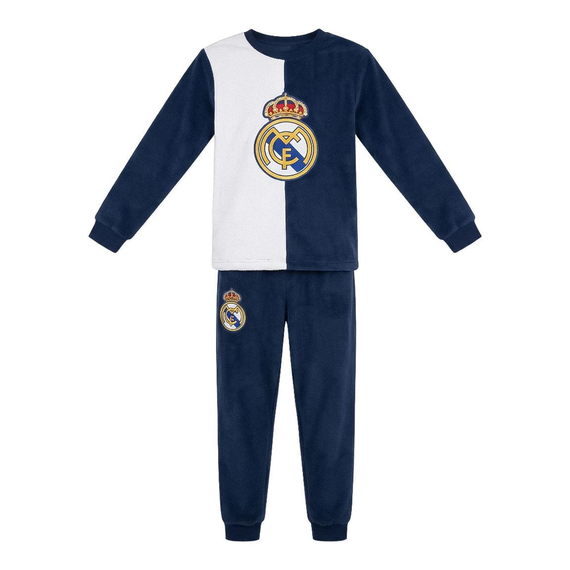 PIJAMA LARGO CORAL FLEECE APLICACIONES REAL MADRID
