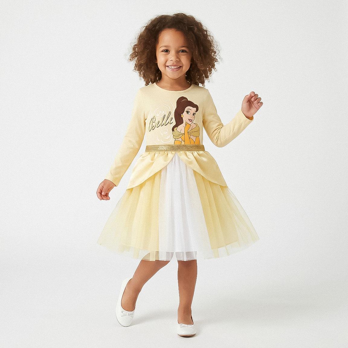 VESTIDO SINGLE JERSEY FANTASIA PRINCESS BELLA Y BESTIA