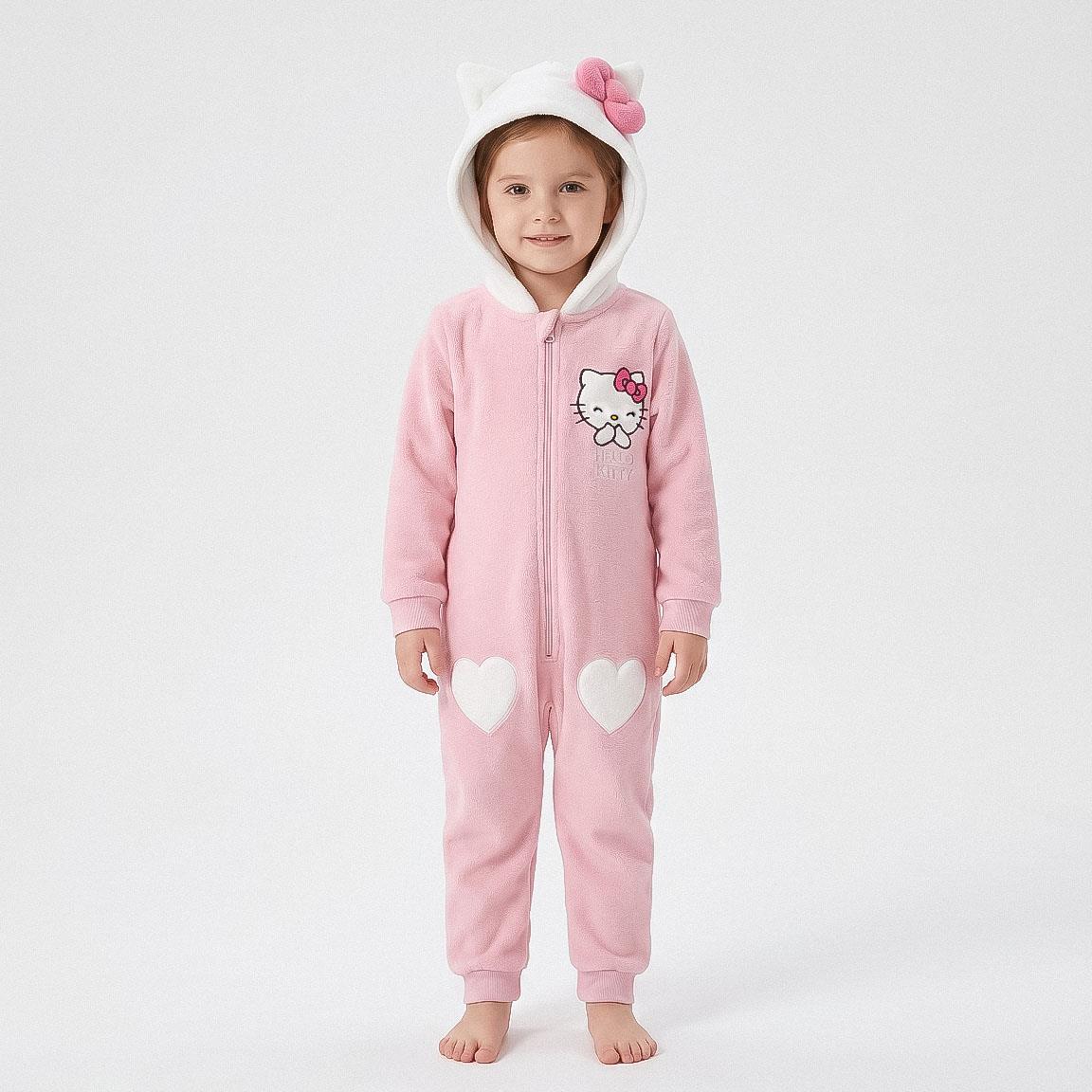 PIJAMA DORMILON CORAL FLEECE APLICACIONES HELLO KITTY