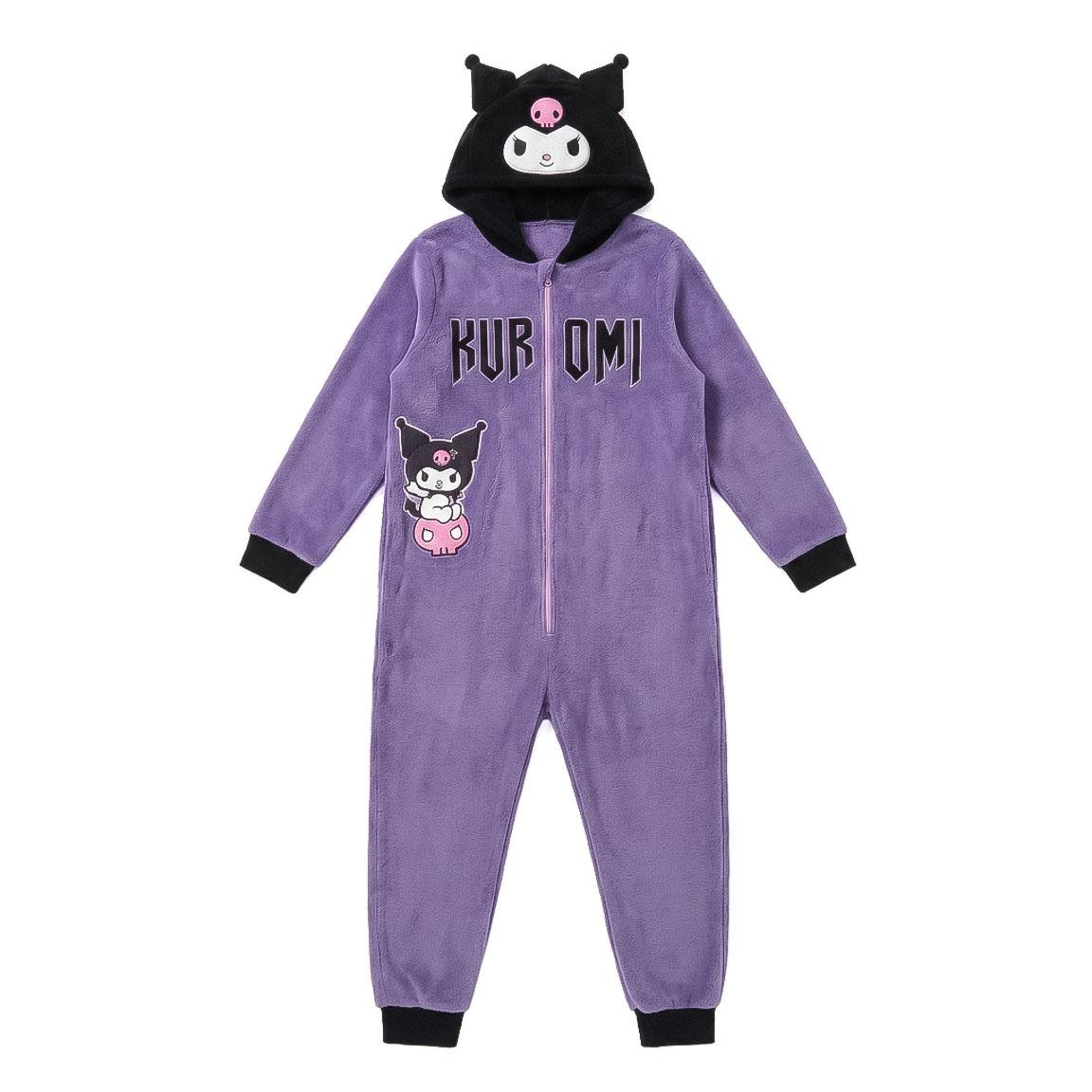 PIJAMA DORMILON CORAL FLEECE APLICACIONES HELLO KITTY KUROMI